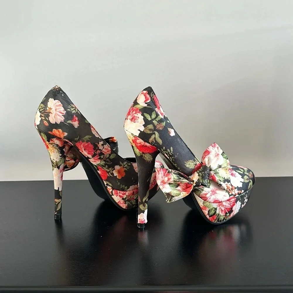 RCK Bella‎ Floral Platform Heels Sz 6.5 - Picture 6 of 8